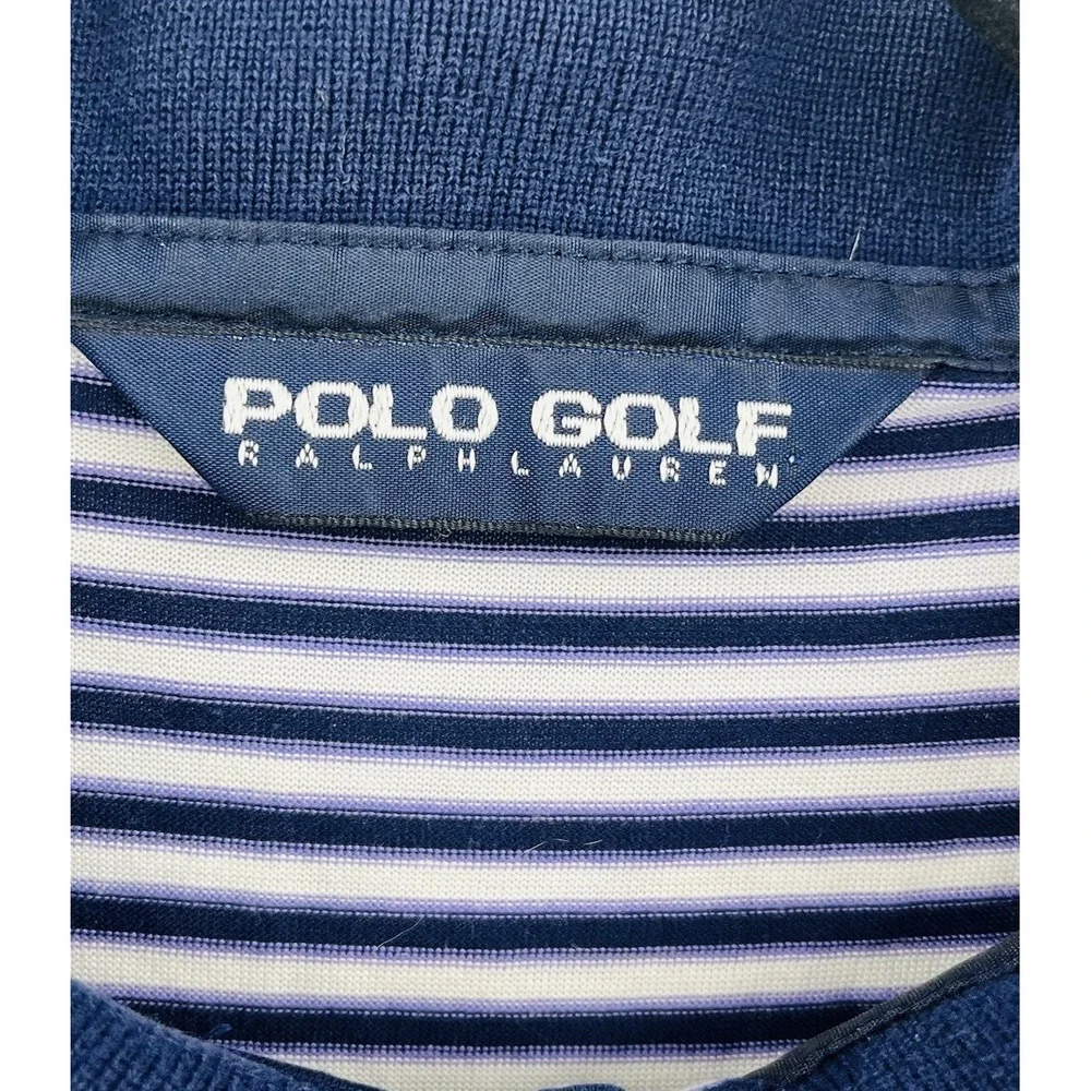 Ralph Lauren Polo Golf Shirt Mens Size Large Striped Pima Cotton